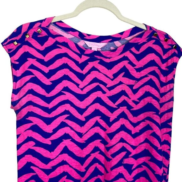Lilly Pulitzer Womens Robyn Shift Short Dress XS I Got Lucky Pop Pink Blue XS - Picture 5 of 13